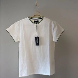 Stone Falcon Men’s V-Neck Pullover Shirt White Small NWT